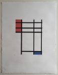 Composition of Red, Blue and White