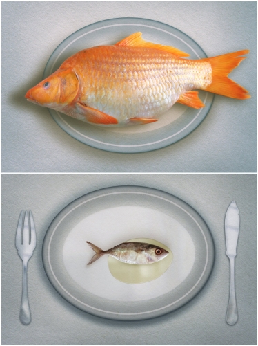 Art Grafts - 'Fishes on Dishes' - Two Prints