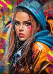 "The girl in the blue Hood"