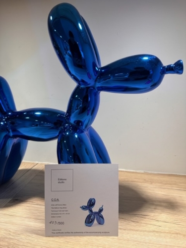 Jeff Koons (after) - Chien bleu gris