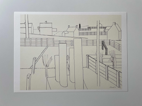Roger Raveel - litho 'Grafisch panorama met doel', 1952