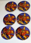 Guillaume Corneille - ) Ensemble de six sous-verres Corneille en céramique
