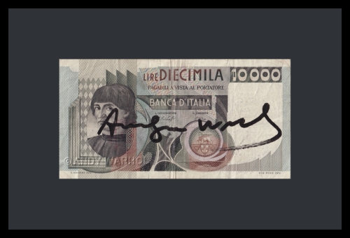 (After) Andy Warhol - 10.000 lire banknote signed
