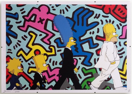 DEATH NYC  - Simpsons X Haring  Sérigraphie AP