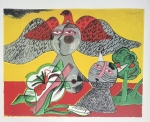 Guillaume Corneille - Chat, Fleur et Oiseau A.O. 30/45