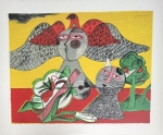 Guillaume Corneille - Chat, Fleur et Oiseau A.O. 30/45