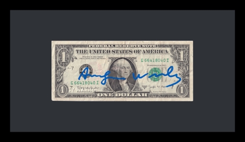 (After) Andy Warhol - 1 dollarbiljet gesigneerd
