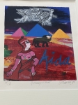 Guillaume Corneille - Zeefdruk gesigneerd, Hommage à Verdi, Aïda, 1990, ingelijst!