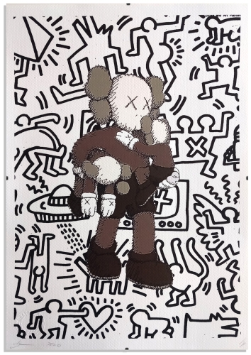 DEATH NYC  - Kaws X Haring  Screenprint with list