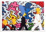 Simpsons X Haring  Screenprint with frame