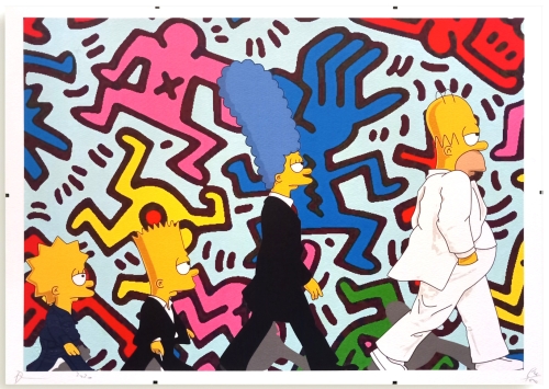 DEATH NYC  - Simpsons X Haring  Screenprint with frame