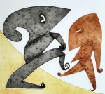 Reinhoud  D'Haese  - La courte échelle - kleurenets - Ingelijst