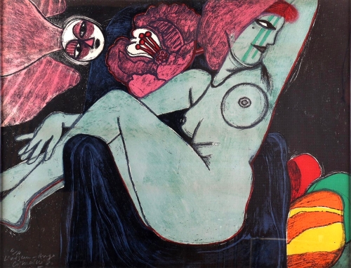 Guillaume Corneille - Loiseau-ange - litho