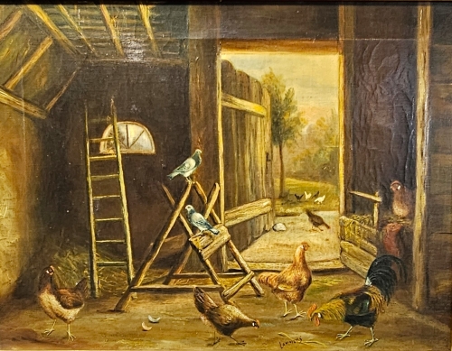 Wilhelm   Albertus Lammers  - Stalinterieur met Pluimvee