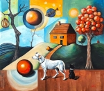 Abstract composition-house road