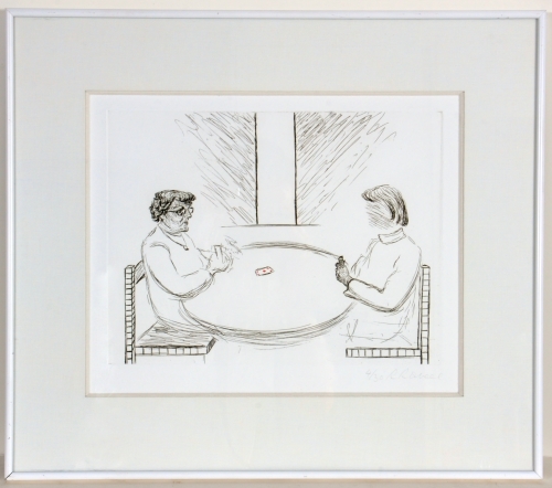 Roger Raveel - En wat brengt de toekomst? - Handingekleurde ets - Gesigneerd - 38x45 cm - 1975