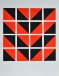 Geometric abstract, screen print, 70x50 cm, signed, 1973