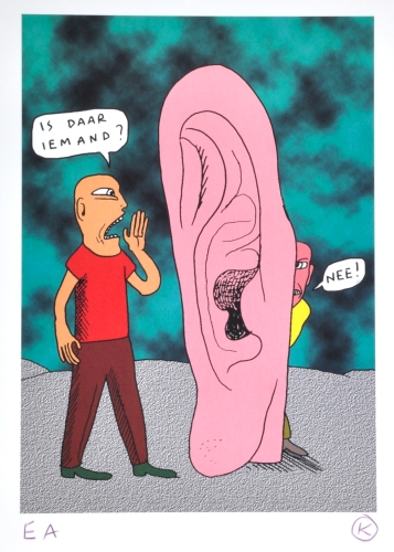 Kamagurka  - Is anyone there? - screen printing