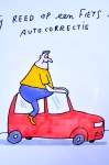 Kamagurka  - Autocorrectie - Originele cartoon - Ingelijst