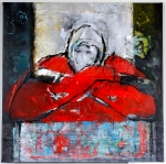 Annette  van Roosmalen - Thinking - oil on canvas - 90x90