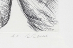 Roger Raveel - Hand with cigarette - Etching - H.C. - framed - 1973
