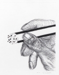 Roger Raveel - Hand with cigarette - Etching - H.C. - framed - 1973