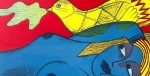 Guillaume Corneille - L'oiseau jaune - lithograph - framed