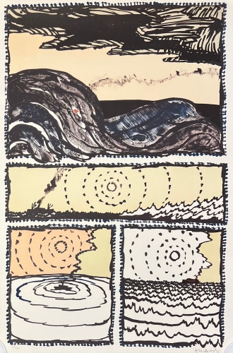 Pierre Alechinsky - Lithograph: *Le Volturno*, Clot & Bramsen, 1989