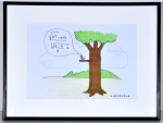 Fluitstein - Originele cartoon - Ingelijst