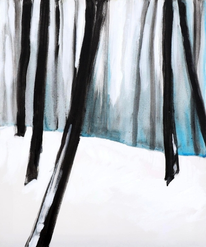 Stéphane Le Maou - Forêt dhiver - acryl op doek - 60x50 cm - 2008