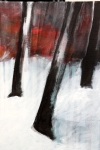 Stéphane Le Maou  - Forêt rouge - acryl op doek - 50x70 cm - 2008