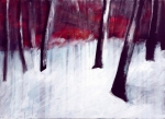 Forêt rouge - acryl op doek - 50x70 cm - 2008