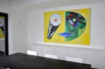 Bob Lens - Masker Espace - olie op doek - 140x200 cm