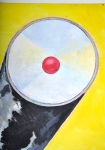 Bob Lens - Masker Espace - olie op doek - 140x200 cm