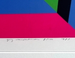 Guy Vandenbranden - Geometrisch abstract - zeefdruk - ingelijst - 1973