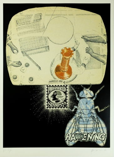 Panamarenko  - Milky Way & Happenings - Phosphored stamps