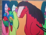 Walasse Ting - Red horse and woman