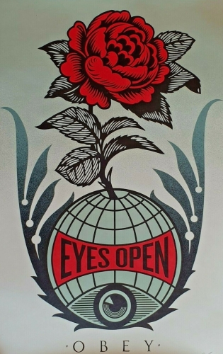 Shepard Fairey - Eyes Open - Offset Lithograph  Hand signed