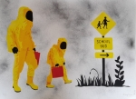 First Day at School – stencil/spraypaint – handsigned - limited edition