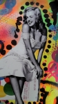 Ziegler T  - Marilyn Monroe on Krylon - stencil/peinture aérosol et encre - signé à la main