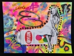 Ziegler T  - Marilyn Monroe on Krylon - stencil/peinture aérosol et encre - signé à la main