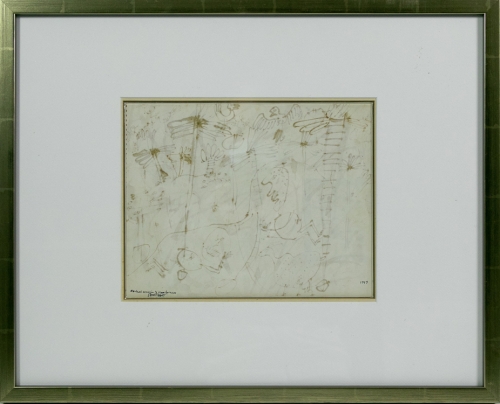 Jean Dubuffet - Paysage et chèvre avec deux personnages