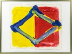 Losange Fond rouge/jaune