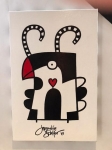 Black and white Strange Bird with a warm heart. No.1 in white
