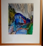 Hans Ebeling King, devant le train