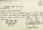 Photo card with drawing and signature