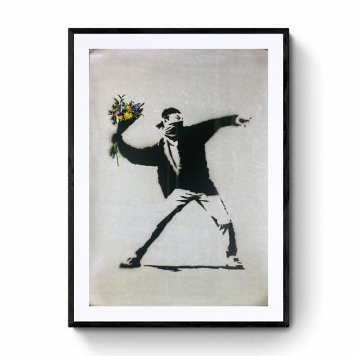 Banksy (after)  - Banksy Flower Thrower - Officiële poster van de tentoonstelling Parijs 