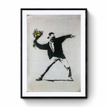 Banksy Flower Thrower - Official Poster of the exhibition Paris "The World of Banksy"