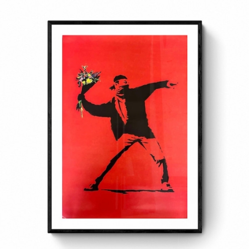 Banksy (after)  - Banksy Flower Thrower - Officiële poster van de tentoonstelling Parijs 