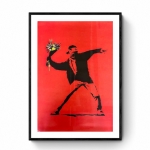 Banksy Flower Thrower - Official Poster of the exhibition Paris "The World of Banksy"
